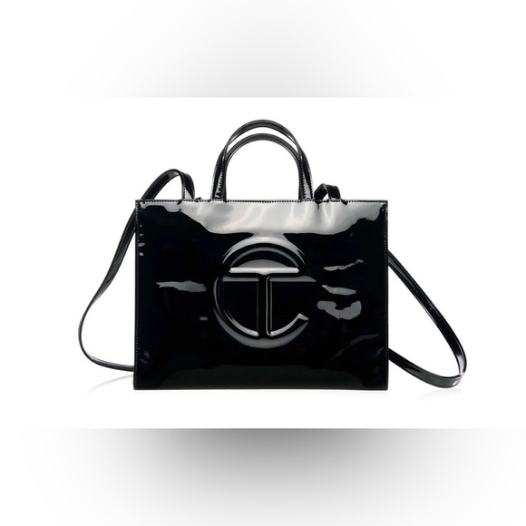 Telfar Handbags - Medium black patent leather Telfar